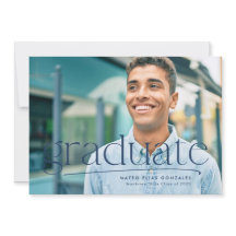 Enkelt student, enfoto, marinblått studenten