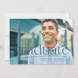 Enkelt student, enfoto, marinblått studenten meddelande