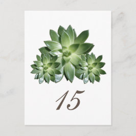 Enkelt sukulärt vykort för Bordsnummer i Bröllop