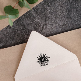 Enkelt sun Flower Monogram Stämpel