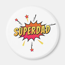 Enkelt Superdad Tecknad Retro Pop Art | Magnet