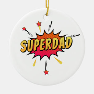 Enkelt Superdad Tecknad Retro Pop Art Ornament