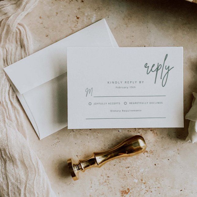 Enkelt Svar Bröllopsinbjudan Inneslutande Kort (Skapare uppladdad)