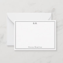 Enkelt svart, 2 Monogram Namn-minimalistiskt Gräns