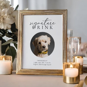 Enkelt svart Blommigt Animaliskt Namnteckning Drin Poster