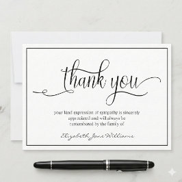 Enkelt svart bokmärke | Bereavation Tack Kort