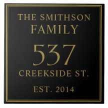 Enkelt svart datum etablerat Adress House Plaque