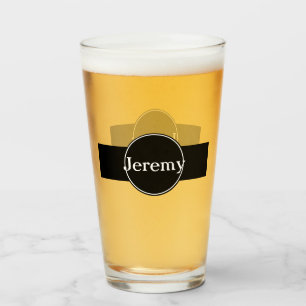 Enkelt svart etikett Beer Glass Glaskopp