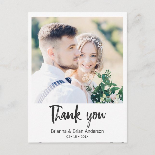 Enkelt svart fotopatkort för Tack Vykort (Framsida)