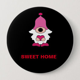 ENKELT SVART GENOME SWEET HOME MAGNET KNAPP