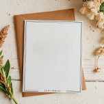Enkelt svart Gräns-Namn-förråd Anteckningsblock<br><div class="desc">Anteckningsblocket har en ren, minimalistisk utformning med en tunn dubbla-gräns ram som beskriver kant, accentuerad av subtila dekorativa brott i hörnen. Den vita bakgrunden gör den enklare, medan en mittpunkt på grund gör det möjligt att skriva personlig i ett modernt teckensnitt med elegant. Det övergripande utseendet är symmetriskt och sofistikerat....</div>