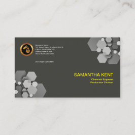 Enkelt svart hexagonala kristaller Kemisk Ingenjör Visitkort
