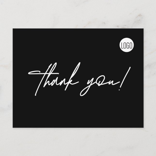 Enkelt svart kiropraktik anpassad logotyp vykort (Framsida)