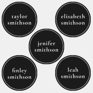 Enkelt svart könsneutralt tillägg till din namnsko klistermärke