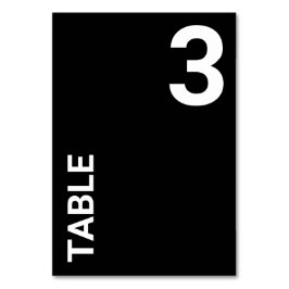 Enkelt svart, minimalistiskt Bordsnummer