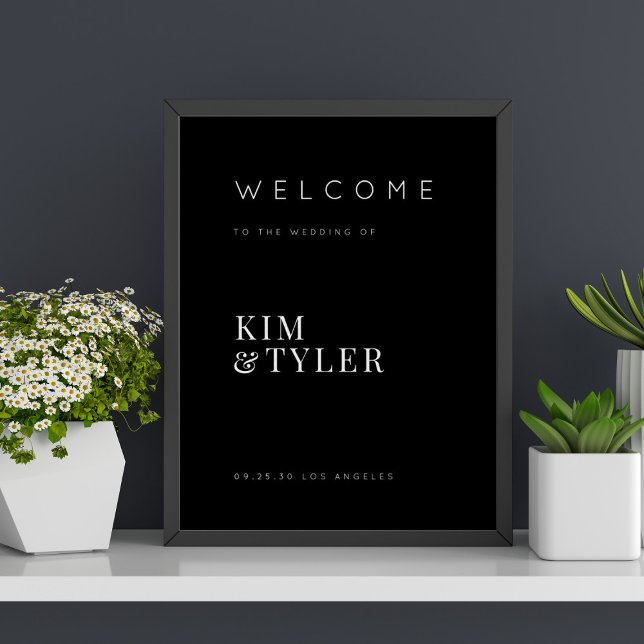 Enkelt svart minimalistiskt välkomsttecken från br poster (Skapare uppladdad)