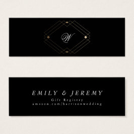 Enkelt svart, modern Geometric Guld Gift-register Litet Visitkort