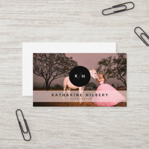 Enkelt svart monogram-Affärskort för fotoskrivare Visitkort