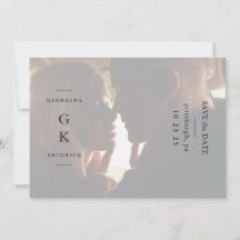 Enkelt svart monogram ett foto Bröllop