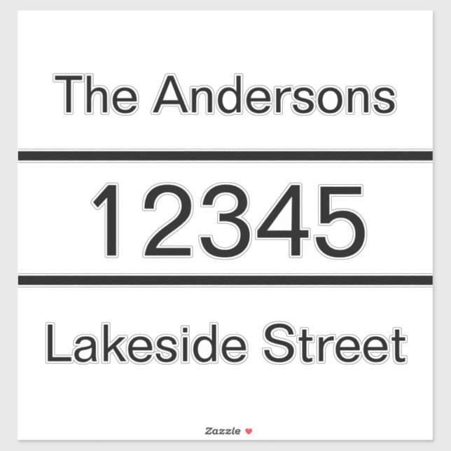 Enkelt svart Namn-Adress-postlådedededecimal Klistermärken (Ark)