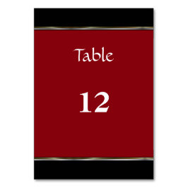 Enkelt svart och Röda Bröllop-Bordsnummer Bordsnummer