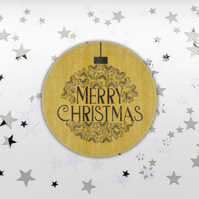 Enkelt svart på Guld God jul | Glas (Skapare uppladdad)