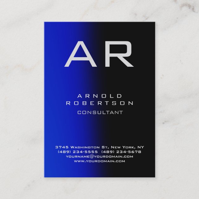 Enkelt, svart, svart, Affärskort Visitkort (Framsida)