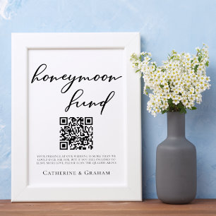 Enkelt svart typografi Bröllop HoneyMånfond Poster