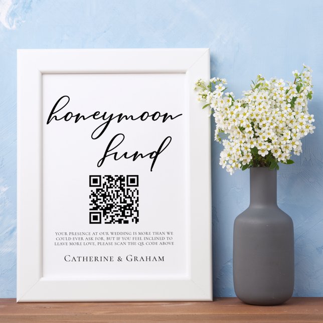 Enkelt svart typografi Bröllop HoneyMånfond Poster (Skapare uppladdad)