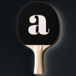 Enkelt svart, vit, fetstil, Monogram initialt Pingisracket<br><div class="desc">Enkelt svart,  vit,  fetstil,  Monogram,  första Ping Pong Paddle</div>