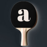 Enkelt svart, vit, fetstil, Monogram initialt Pingisracket<br><div class="desc">Enkelt svart,  vit,  fetstil,  Monogram,  första Ping Pong Paddle</div>