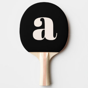 Enkelt svart, vit, fetstil, Monogram initialt Pingisracket