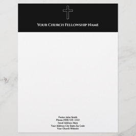 Enkelt svart vit kyrkopastor i Kor Brevhuvud