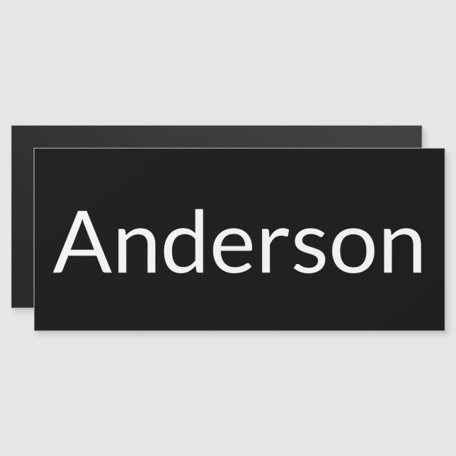 Enkelt svart vit postlåda Efternamn Plattformad ma (Fram/baksida)