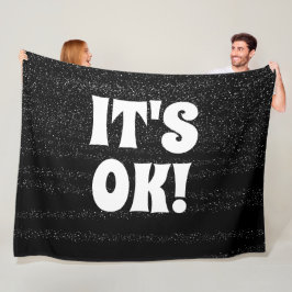 Enkelt svart vit typografi modern personlig fleecefilt