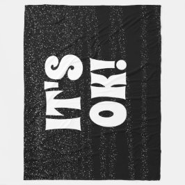 Enkelt svart vit typografi modern personlig fleecefilt