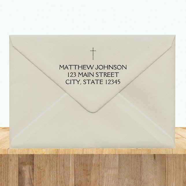 Enkelt Svarta Kor Namn Adress Självfärgande Stämpel (Simple Black Cross Name Address Self-inking Stamp
)