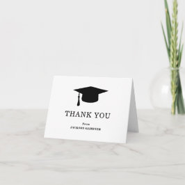 Enkelt svarta och vita kartor Studenten Tack Kort