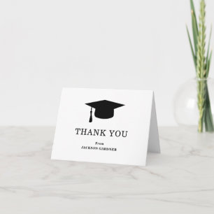 Enkelt svarta och vita kartor Studenten Tack Kort