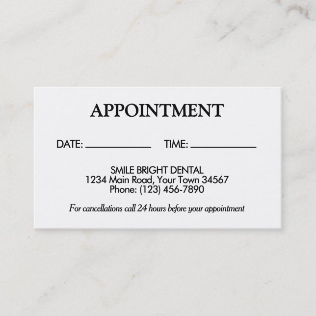 Enkelt svartvitt avtalat kort (Framsida)