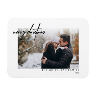 Enkelt svartvitt för God jul Magnet