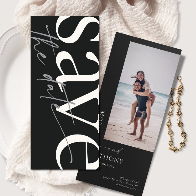 Enkelt svartvitt foto spara datumet (Skapare uppladdad)