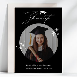 Enkelt svartvitt Foto Studenten-meddelande Meddelande