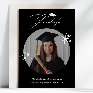 Enkelt svartvitt Foto Studenten-meddelande Meddelande