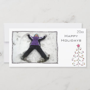 enkelt svartvitt fotokort julkort