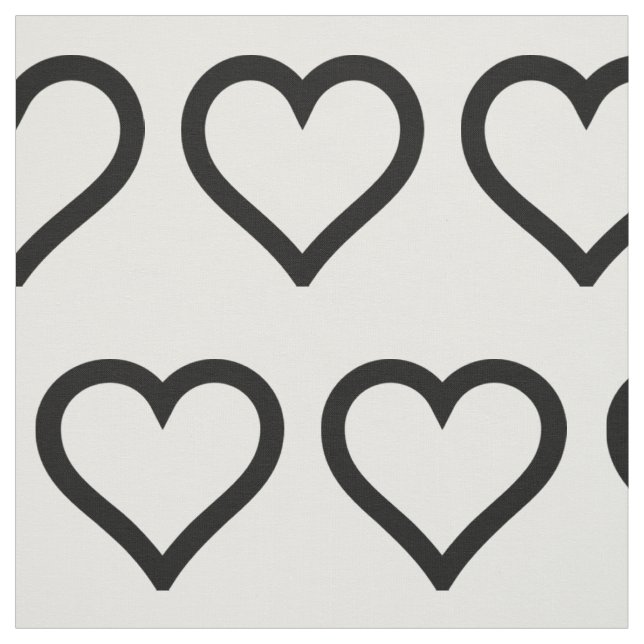 Enkelt svartvitt hjärtamönster tyg (Provkarta)