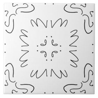 Enkelt svartvitt minimal mönster kakelplatta