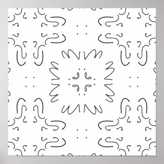 Enkelt svartvitt minimal mönster poster