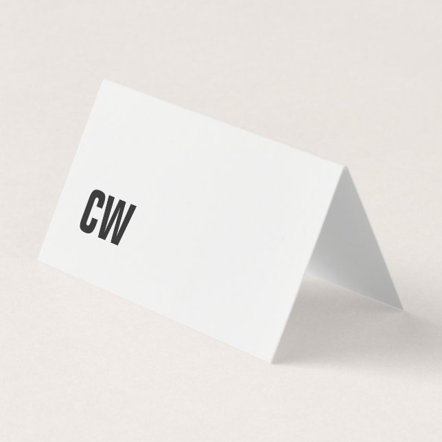 Enkelt svartvitt monogram-Affärskort Visitkort (Framsida)