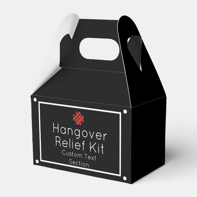 Enkelt svartvitt och vitt Hangover Relief Kit Presentaskar (Framsidan Sidan)